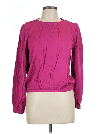 Pre-owned Cloth & Stone Long Sleeve Blouse In Pink