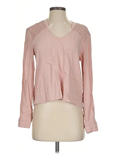 Pre-owned Cloth & Stone Long Sleeve Blouse In Pink