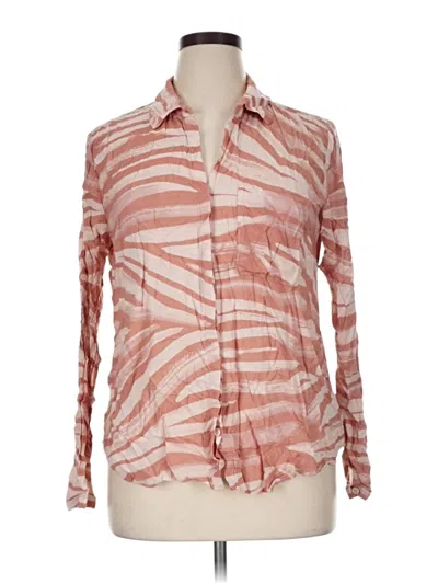 Pre-owned Cloth & Stone Long Sleeve Blouse In Pink