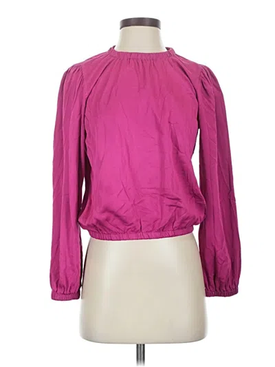 Pre-owned Cloth & Stone Long Sleeve Blouse In Purple