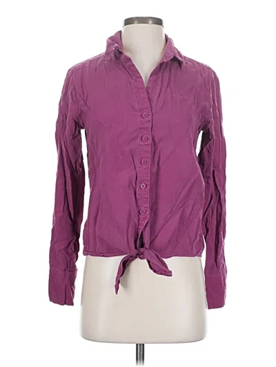 Pre-owned Cloth & Stone Long Sleeve Blouse In Purple