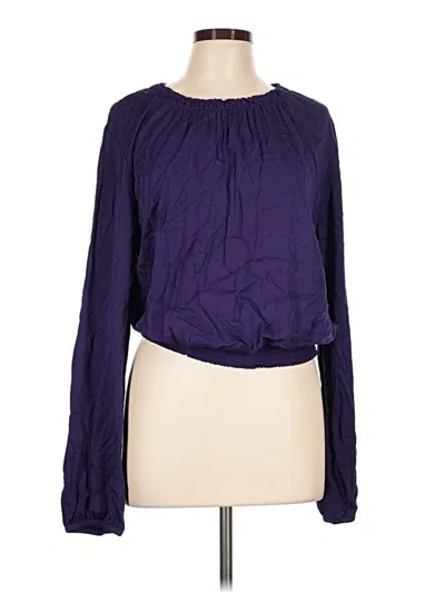 Pre-owned Cloth & Stone Long Sleeve Blouse In Purple