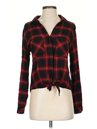 Pre-owned Cloth & Stone Long Sleeve Blouse In Red