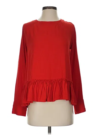 Pre-owned Cloth & Stone Long Sleeve Blouse In Red