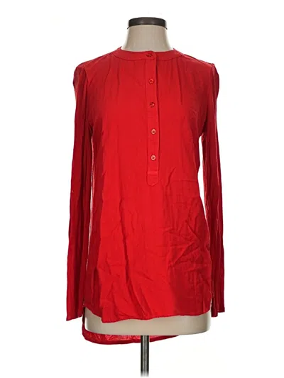 Pre-owned Cloth & Stone Long Sleeve Blouse In Red