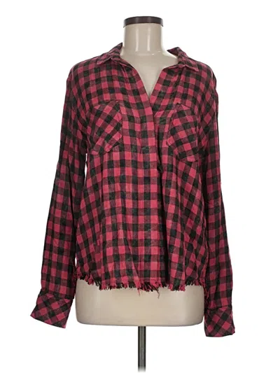 Pre-owned Cloth & Stone Long Sleeve Blouse In Red