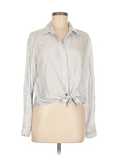 Pre-owned Cloth & Stone Long Sleeve Blouse In Silver