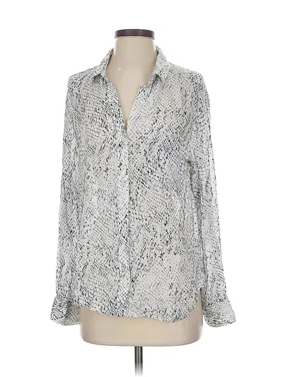 Pre-owned Cloth & Stone Long Sleeve Blouse In Silver