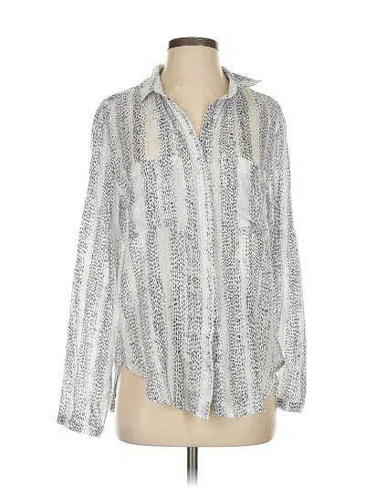 Pre-owned Cloth & Stone Long Sleeve Blouse In Silver