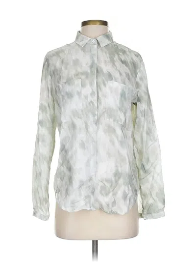 Pre-owned Cloth & Stone Long Sleeve Blouse In Silver