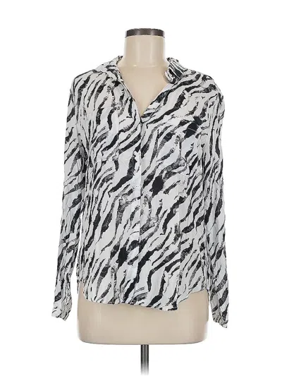 Pre-owned Cloth & Stone Long Sleeve Blouse In Silver