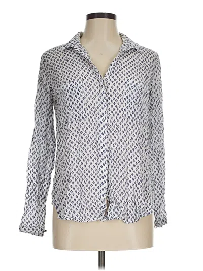 Pre-owned Cloth & Stone Long Sleeve Blouse In Silver