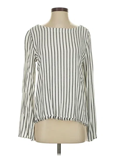 Pre-owned Cloth & Stone Long Sleeve Blouse In Silver