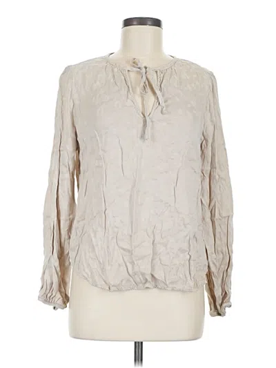 Pre-owned Cloth & Stone Long Sleeve Blouse In Silver
