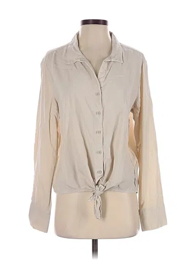 Pre-owned Cloth & Stone Long Sleeve Blouse In Tan