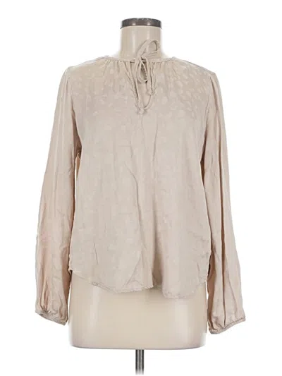 Pre-owned Cloth & Stone Long Sleeve Blouse In Tan