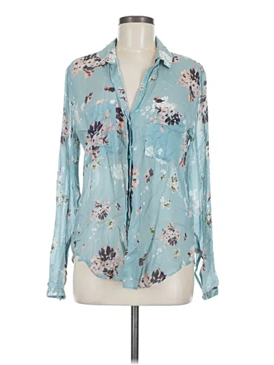 Pre-owned Cloth & Stone Long Sleeve Blouse In Teal