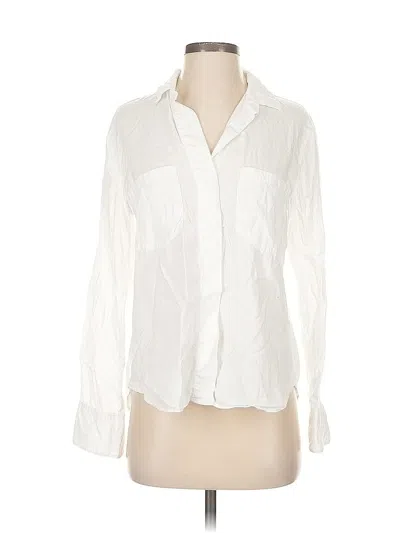 Pre-owned Cloth & Stone Long Sleeve Blouse In White