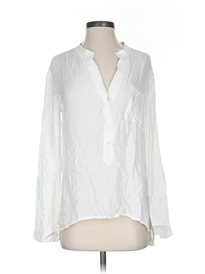 Pre-owned Cloth & Stone Long Sleeve Blouse In White