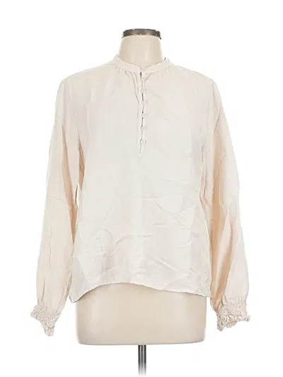 Pre-owned Cloth & Stone Long Sleeve Blouse In White