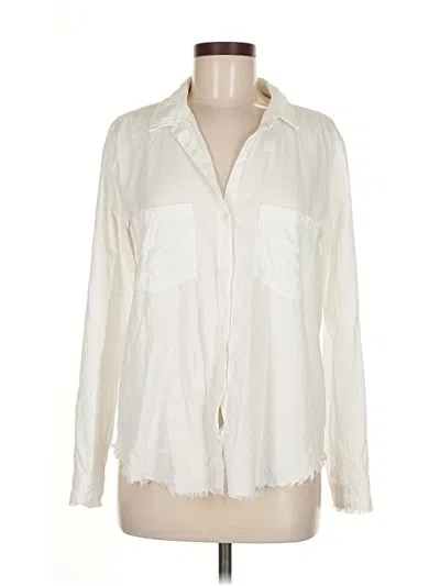 Pre-owned Cloth & Stone Long Sleeve Blouse In White