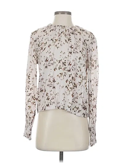 Pre-owned Cloth & Stone Long Sleeve Blouse In White