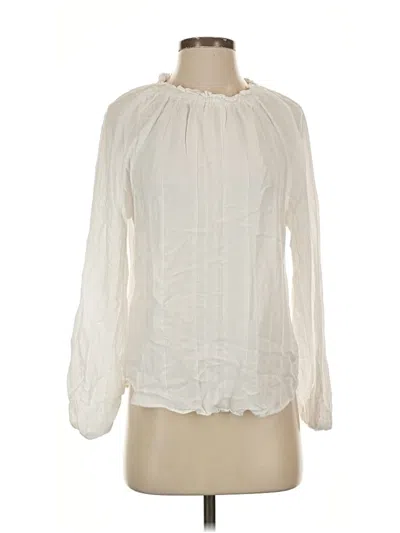 Pre-owned Cloth & Stone Long Sleeve Blouse In White