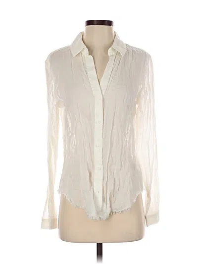 Pre-owned Cloth & Stone Long Sleeve Blouse In White