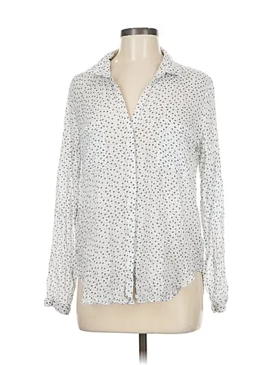Pre-owned Cloth & Stone Long Sleeve Blouse In White