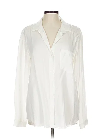 Pre-owned Cloth & Stone Long Sleeve Blouse In White