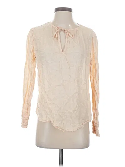 Pre-owned Cloth & Stone Long Sleeve Blouse In White