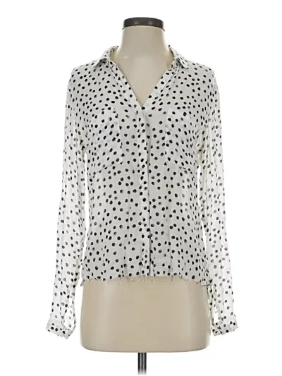 Pre-owned Cloth & Stone Long Sleeve Blouse In White