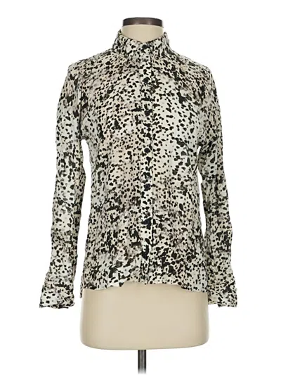 Pre-owned Cloth & Stone Long Sleeve Blouse In White