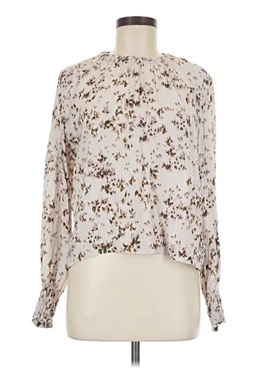 Pre-owned Cloth & Stone Long Sleeve Blouse In White