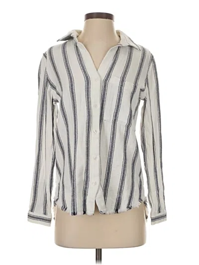 Pre-owned Cloth & Stone Long Sleeve Blouse In White