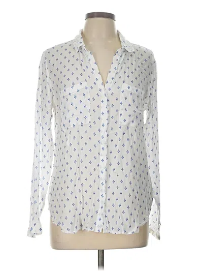 Pre-owned Cloth & Stone Long Sleeve Blouse In White