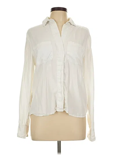 Pre-owned Cloth & Stone Long Sleeve Blouse In White