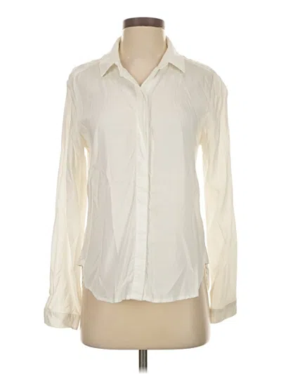 Pre-owned Cloth & Stone Long Sleeve Blouse In White