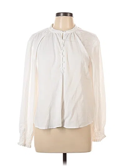 Pre-owned Cloth & Stone Long Sleeve Blouse In White