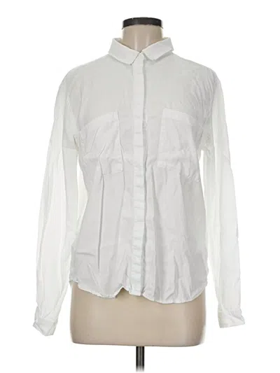 Pre-owned Cloth & Stone Long Sleeve Blouse In White