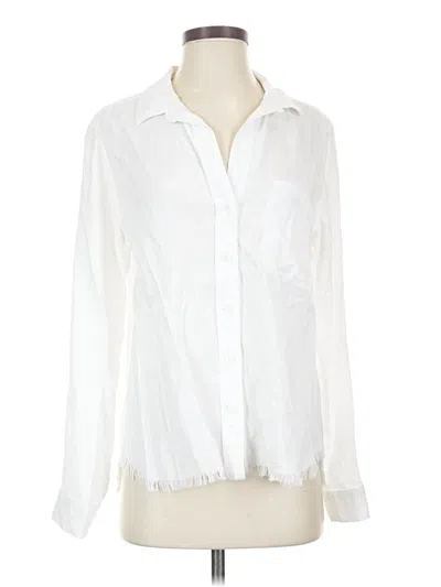 Pre-owned Cloth & Stone Long Sleeve Blouse In White