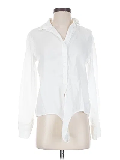 Pre-owned Cloth & Stone Long Sleeve Blouse In White