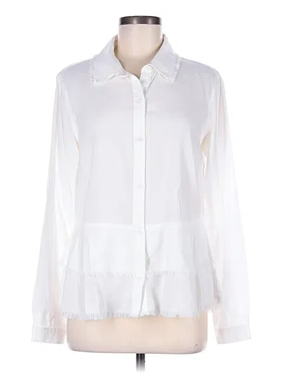 Pre-owned Cloth & Stone Long Sleeve Blouse In White