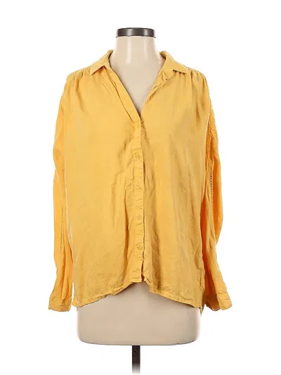 Pre-owned Cloth & Stone Long Sleeve Blouse In Yellow