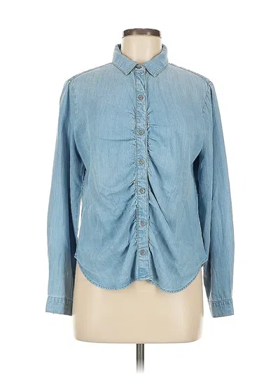 Pre-owned Cloth & Stone Long Sleeve Button Down Shirt In Blue