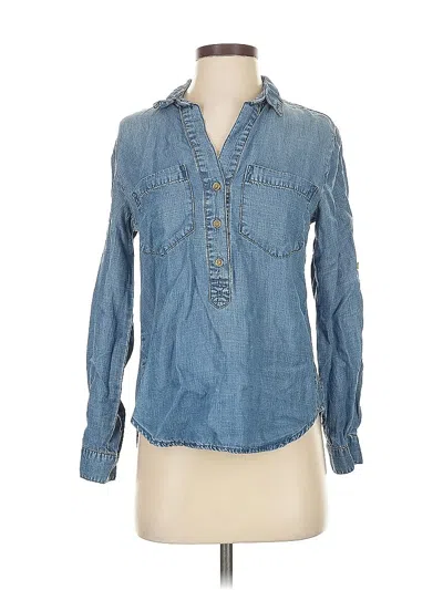 Pre-owned Cloth & Stone Long Sleeve Button Down Shirt In Blue