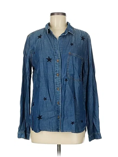 Pre-owned Cloth & Stone Long Sleeve Button Down Shirt In Blue