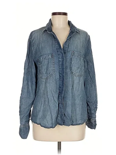 Pre-owned Cloth & Stone Long Sleeve Button Down Shirt In Blue