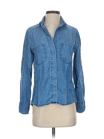 Pre-owned Cloth & Stone Long Sleeve Button Down Shirt In Blue