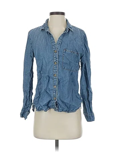 Pre-owned Cloth & Stone Long Sleeve Button Down Shirt In Blue